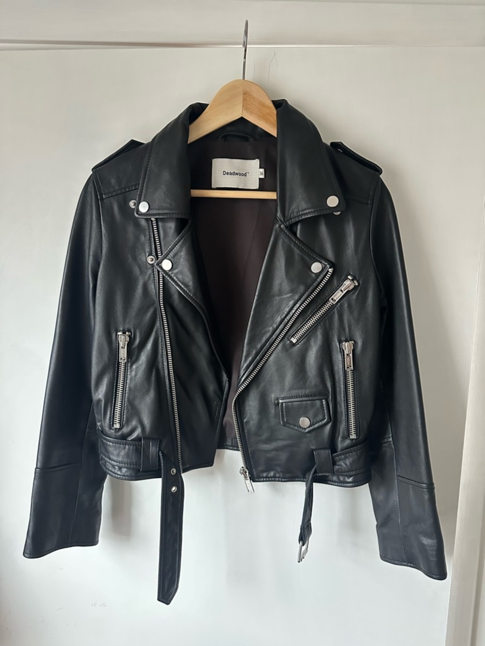 Deadwood Women's Black Leather Moto Jacket